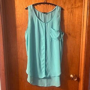 Woman’s Eclipse Sleeveless Turquoise Blouse XL